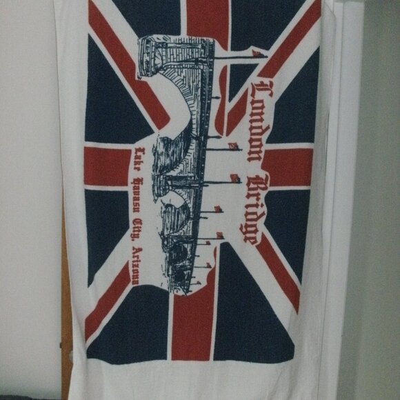 Vintage Cannon Tourist Beach Towel LONDON BRIDGE Lake Havasu Arizona 34" x 62" - Picture 1 of 5